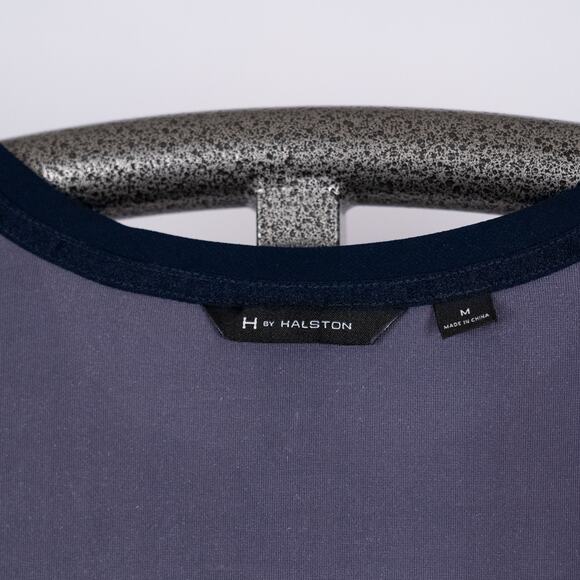 Halston Velvety Velour Asymmetric Top Sheer Hem MEDIUM Fairy Holiday Event Glam - Picture 6 of 6